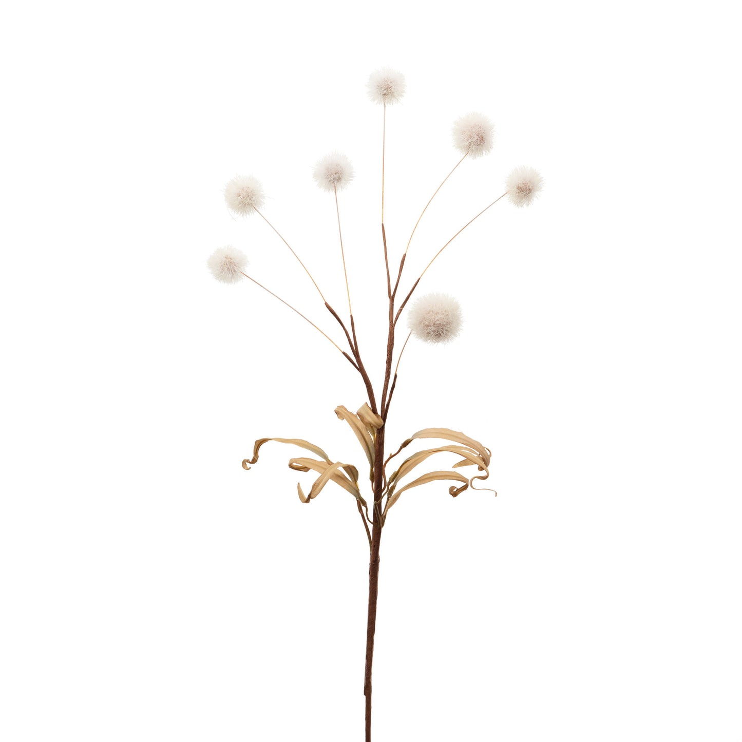 Fleur pompon artificielle - Crème