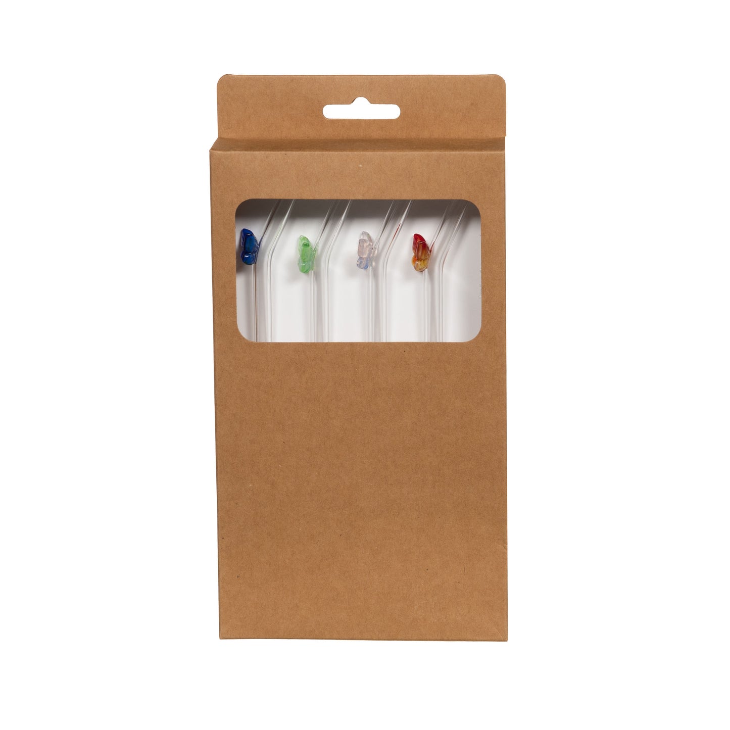 Pailles papillon X4 - Transparent cristal
