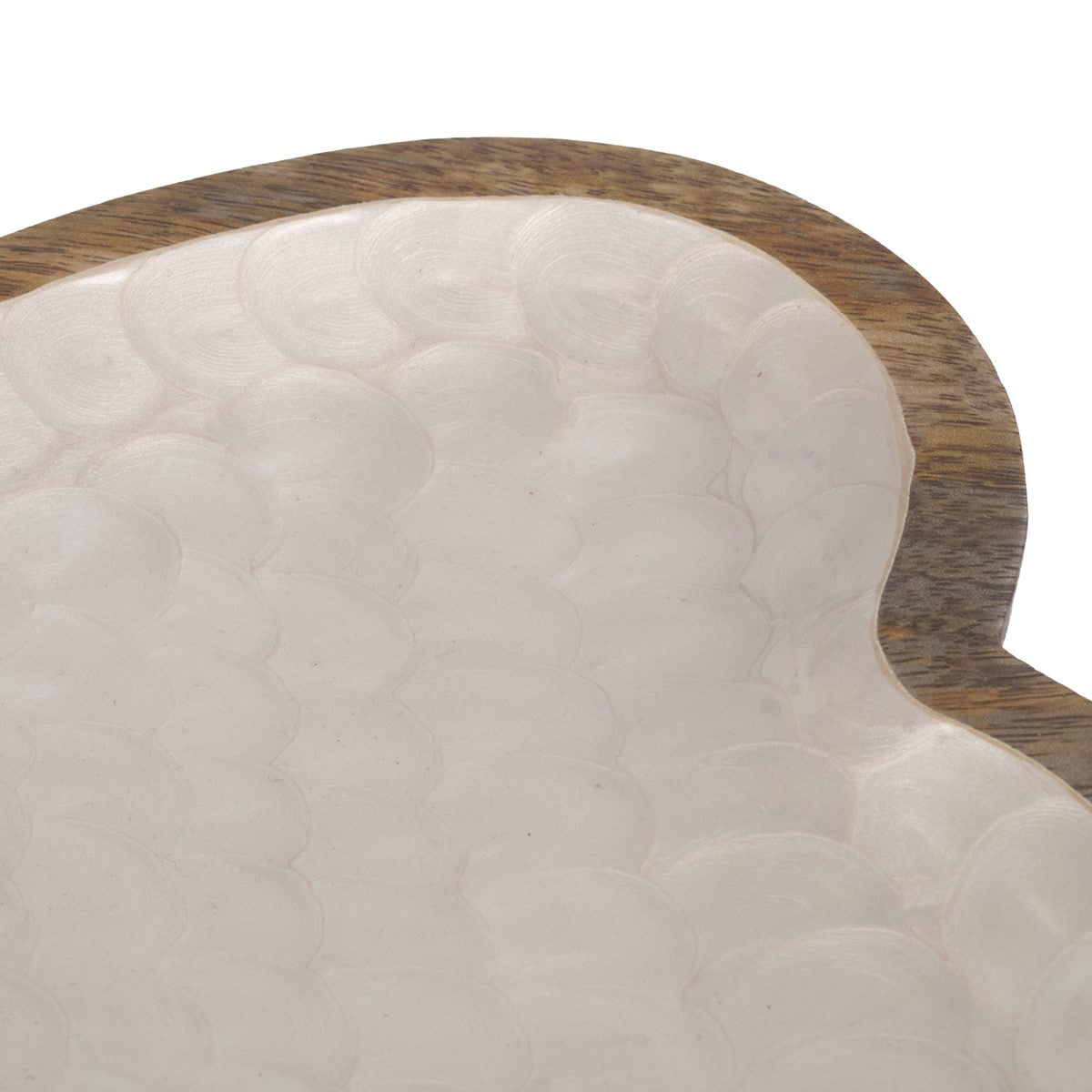 Plateau coeur GM - Blanc nacre