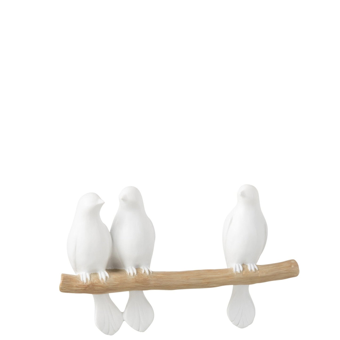 Oiseau sur branche - Blanc et naturel