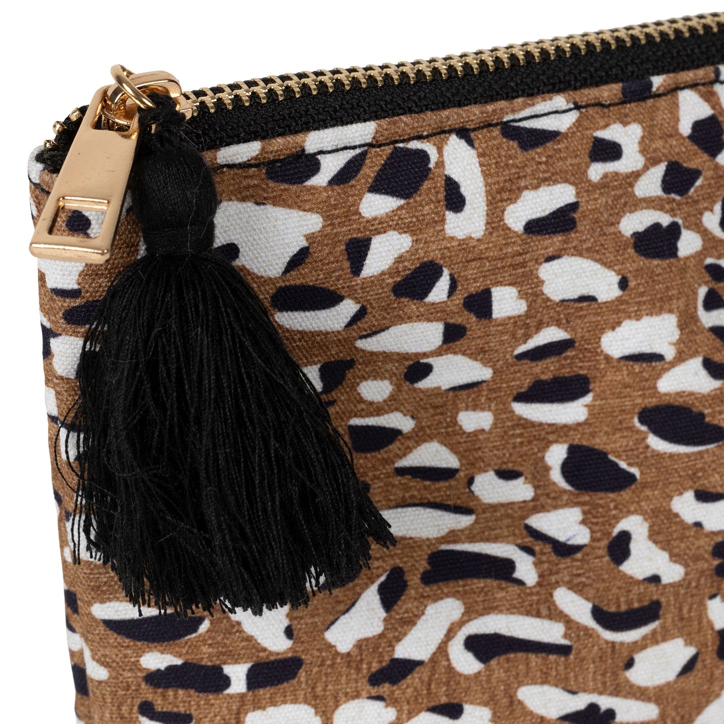 Pochette esprit léopard - Brun blanc et noir