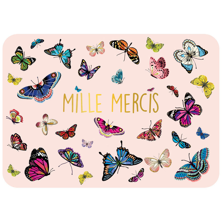 Carte postale - Mille mercis papillon