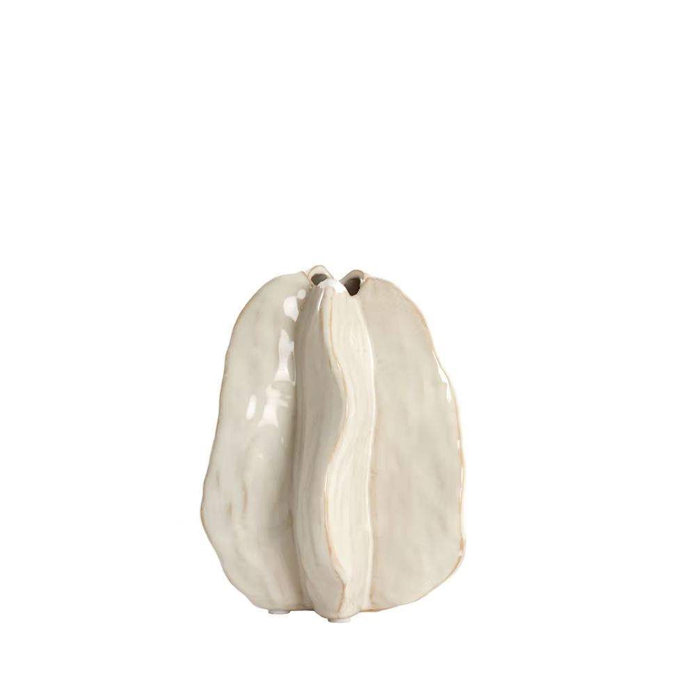 Mini vase coquillage 16.5cm - crème