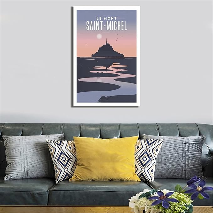 Poster vintage mont saint michel