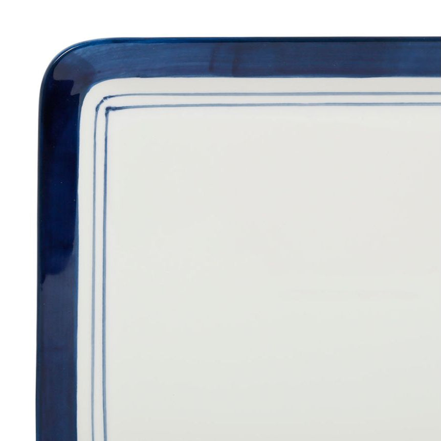 Plateau rectangulaire - Blanc et bleu