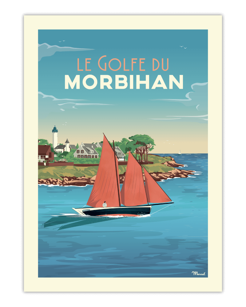 Poster vintage golfe du morbihan