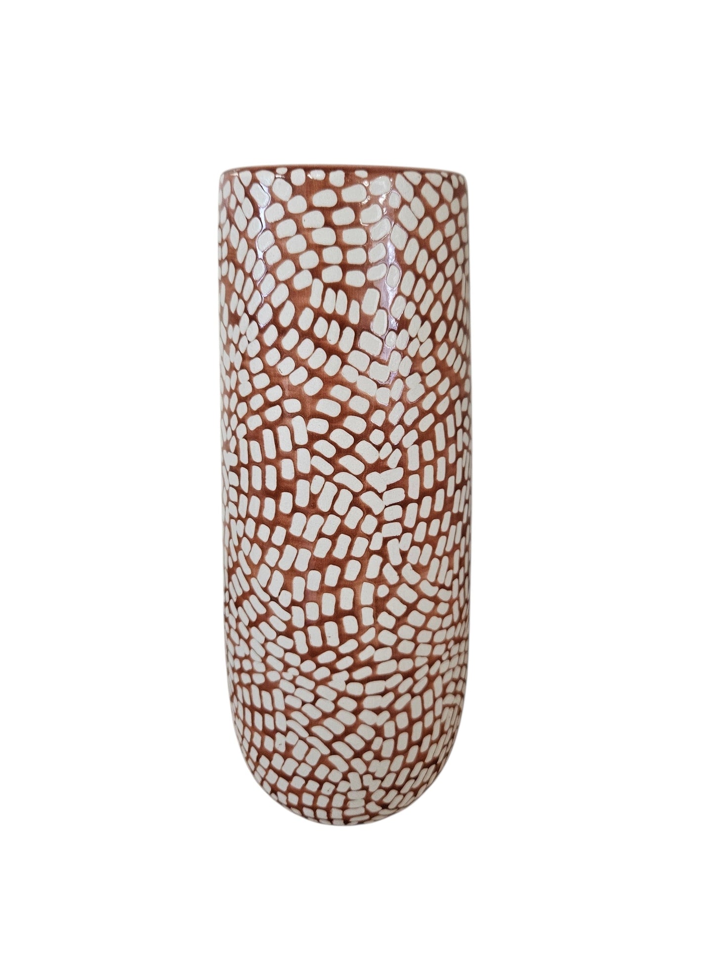 Vase mosaique - rouge et blanc