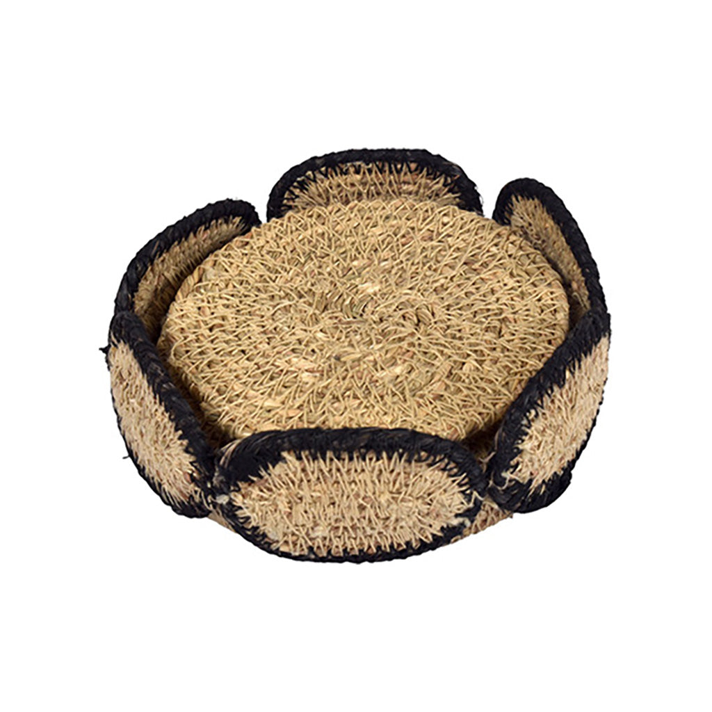 4 sous verres - Naturel et noir