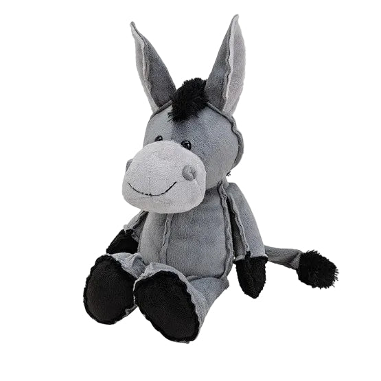 Peluche âne grise assise