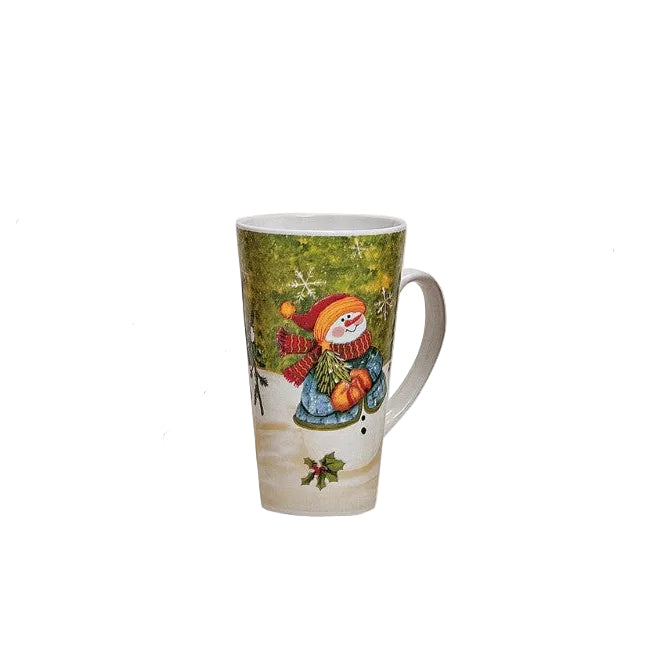 Grand mug bonhomme de neige chapeau - Vert