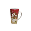 Grand mug bonhomme de neige bonnet - Rouge