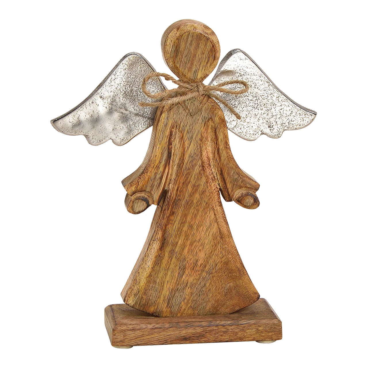 Ange sur socle - Naturel et argent