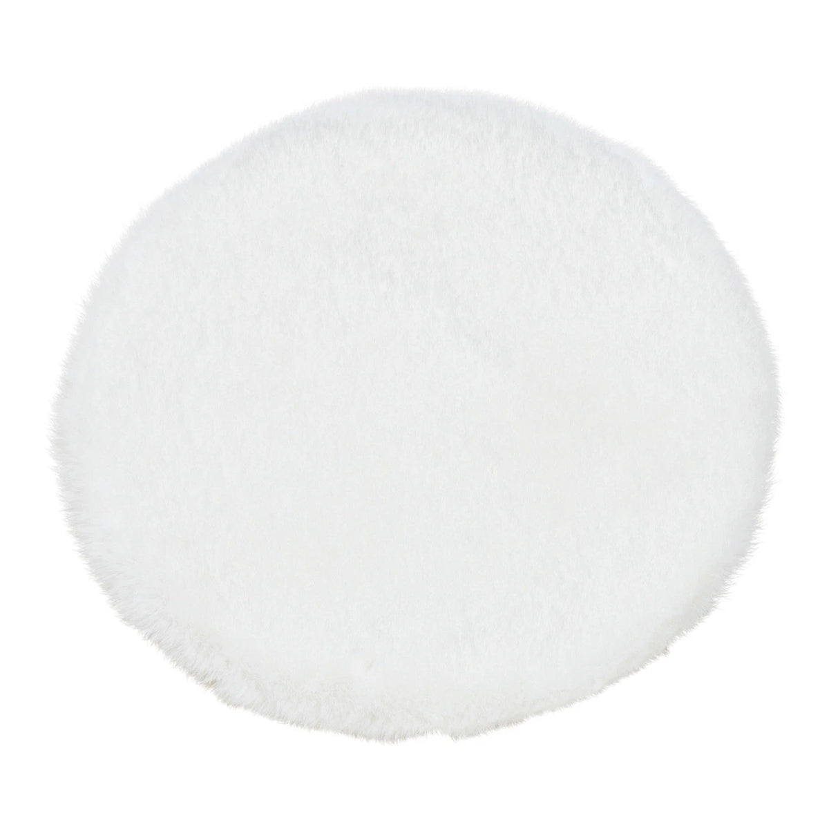 Mini tapis rond en fausse fourrure - Blanc