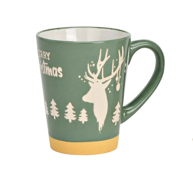 Tasse élan "Happy Christmas" - Vert