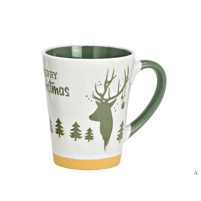 Tasse élan "Happy Christmas" - Vert