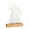 Ange métal sur socle - Blanc et naturel
