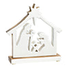 Crèche sur socle - Naturel et blanc