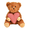 Peluche ourson avec coeur - Marron et rouge