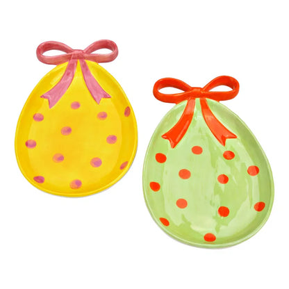 Assiette décorative œuf de Pâques - Jaune