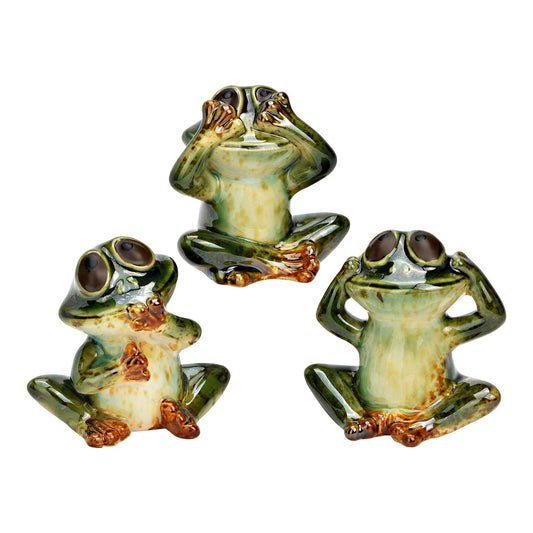 Figurine grenouilles les 3 sages - Vert