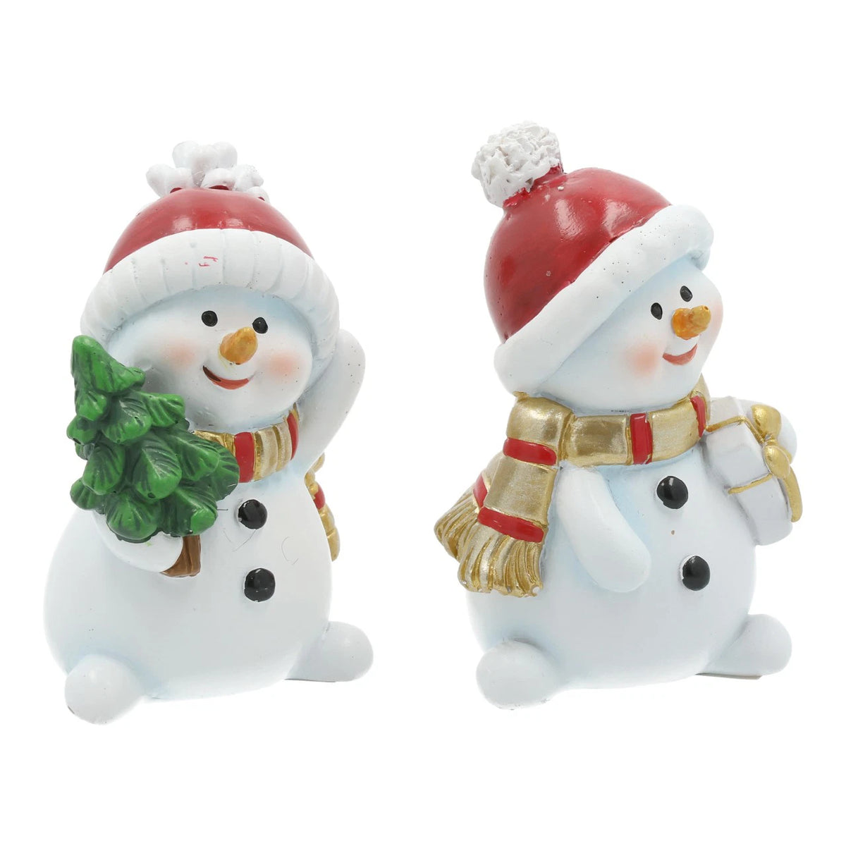 Bonhomme de neige sapin - Blanc et rouge