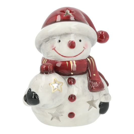 Bonhomme de neige - Blanc et bordeaux