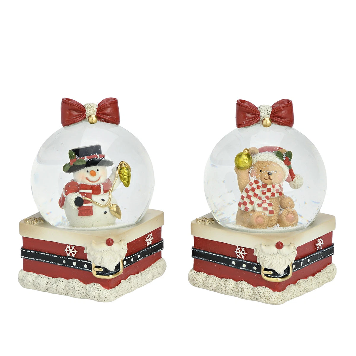 Boule à neige bonhomme de neige - Rouge et blanc
