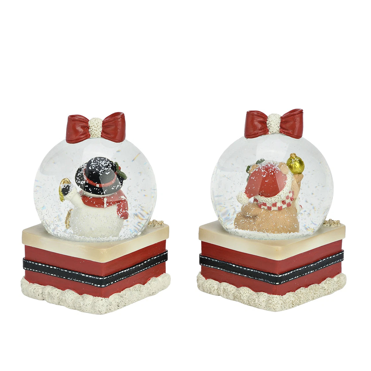 Boule à neige bonhomme de neige - Rouge et blanc