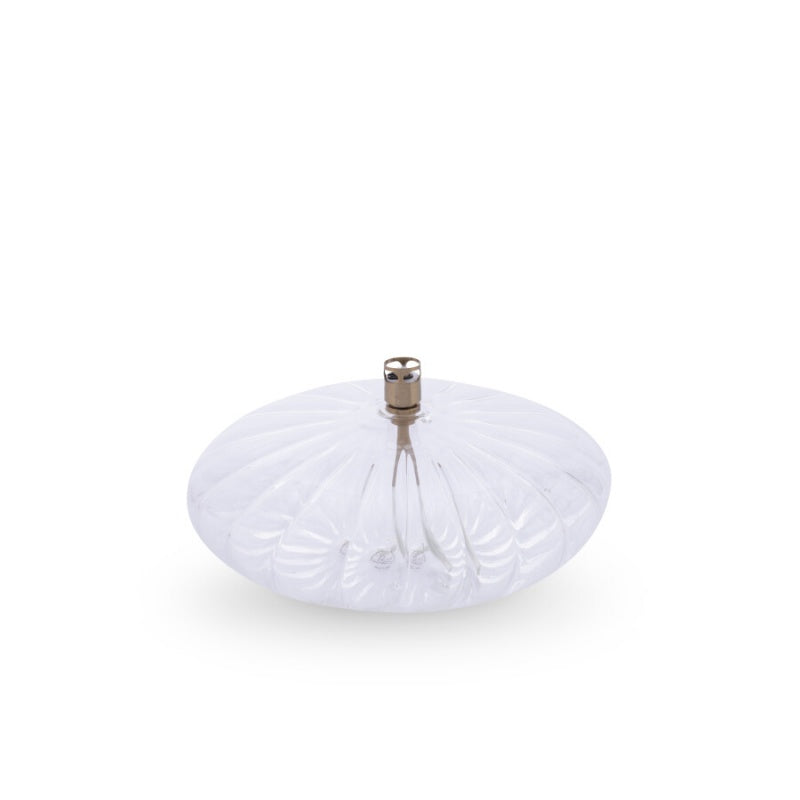 Lampe à huile cylindrique en verre martelé MM - Transparent