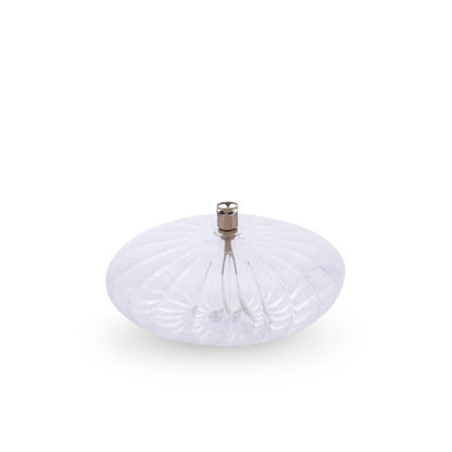Lampe à huile cylindrique en verre martelé MM - Transparent