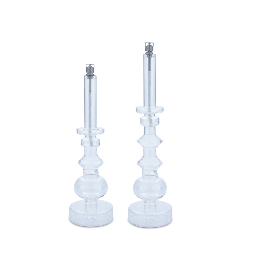 Bougeoir lampe à huile en verre GM - Blanc translucide