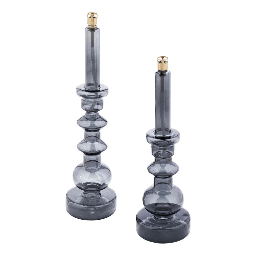 Bougeoir lampe à huile en verre GM - Blanc translucide