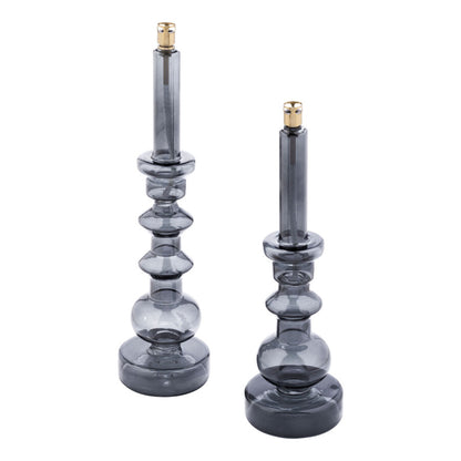 Bougeoir lampe à huile en verre GM - Blanc translucide
