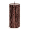 Bougie cylindrique en relief GM - Marron pailleté
