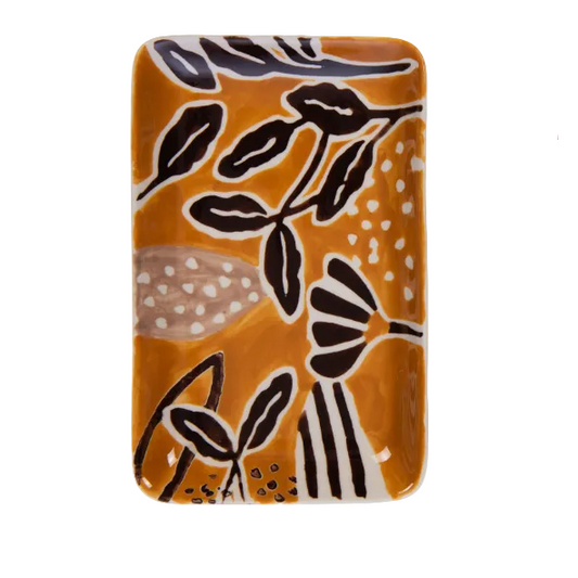 Coupelle d'automne en grès - Orange marron