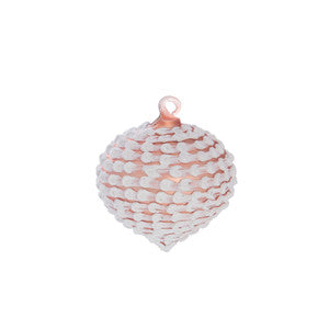 Boule de Noël en verre - Rose et blanc