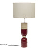 Lampe à poser en métal - Crème et bordeaux
