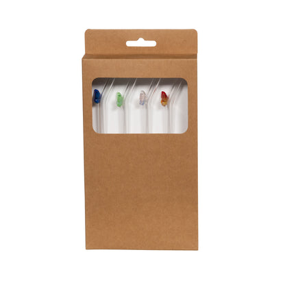 Pailles papillon X4 - Transparent cristal