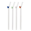 Pailles papillon X4 - Transparent cristal