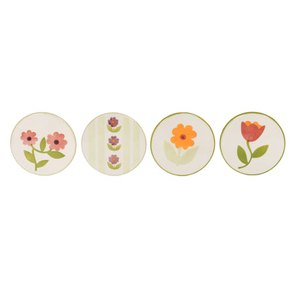 Sous verre fleur vintage - Rouge tendre