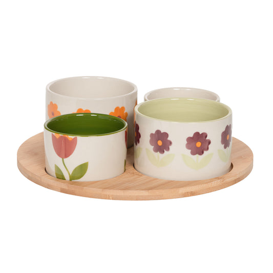 Plateau apéritif tournant 4 bols