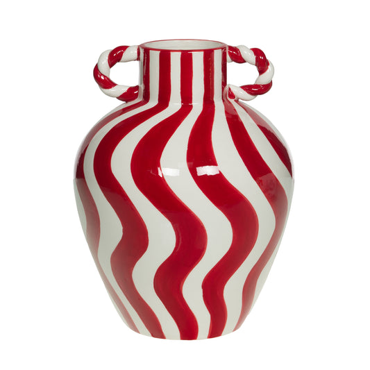 Vase GM - Rouge bordeaux et blanc