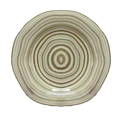 Assiette plate spirale - Beige