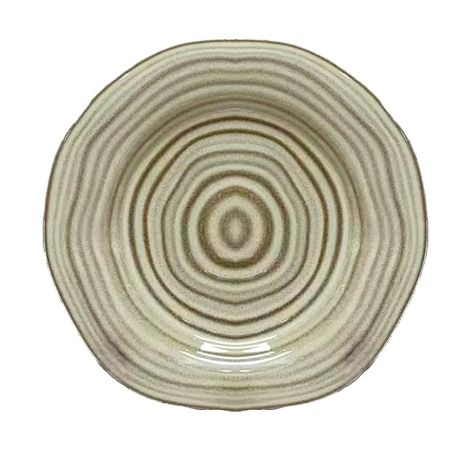 Assiette plate spirale - Beige