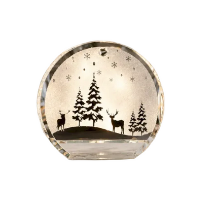 Photophore LED cerfs et sapins - Argenté