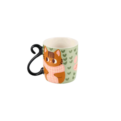 Mug « Chat caille ici » en porcelaine - Multicolore