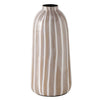 Vase rayé MM - Blanc et beige