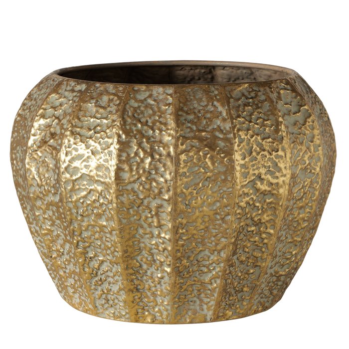 Cache-pot doré en fer martelé taille MM