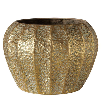 Cache-pot doré en fer martelé taille MM