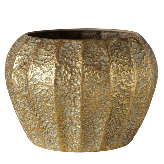 Cache-pot doré en fer martelé taille MM